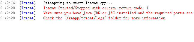 XAMPP Tomcat/Error starting Tomcat
