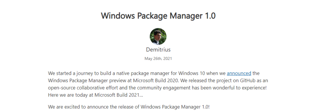 Microsoft Releases WinGet 1.0