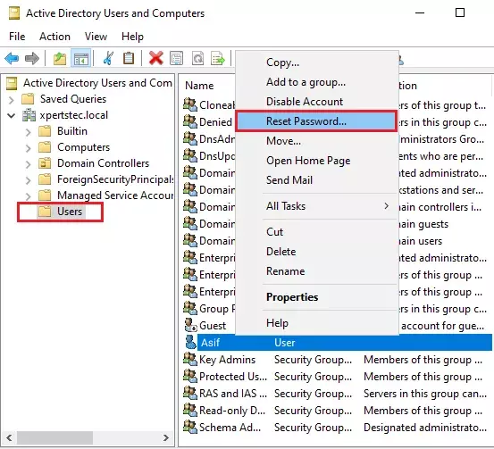Active Directory Users and Computers