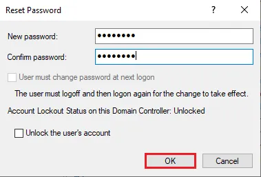 How to Reset a User Password in Domain Controller